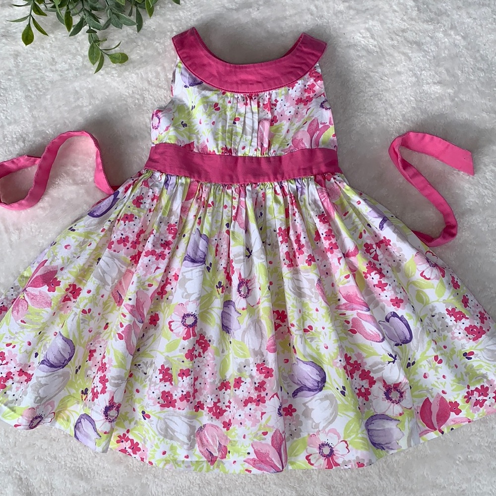 Jillian’s Closet 2T Pink White Floral Dress EUC